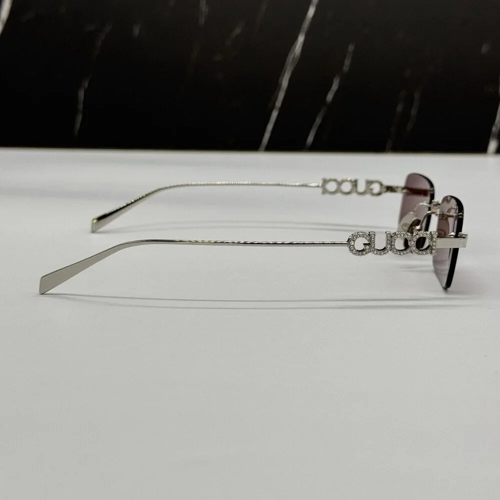 NEW GUCCI SUNGLASSES SILVER UNISEX EYEWEAR GUCCI GG1808S 004
